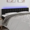 Galvūgalis su LED, juodos spalvos, 160x5x78/88cm, dirbtinė oda