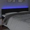 Galvūgalis su LED, juodos spalvos, 160x5x78/88cm, dirbtinė oda