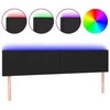 Galvūgalis su LED, juodos spalvos, 160x5x78/88cm, dirbtinė oda