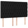 Galvūgalis su LED, juodos spalvos, 160x7x118/128cm, audinys