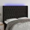 Galvūgalis su LED, juodos spalvos, 163x16x118/128cm, audinys