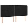 Galvūgalis su LED, juodos spalvos, 163x16x118/128cm, aksomas