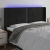 Galvūgalis su LED, juodos spalvos, 163x16x118/128cm, aksomas