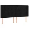 Galvūgalis su LED, juodos spalvos, 163x16x118/128cm, aksomas