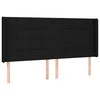 Galvūgalis su LED, juodos spalvos, 163x16x118/128cm, audinys