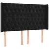 Galvūgalis su LED, juodos spalvos, 163x16x118/128cm, aksomas