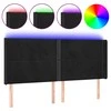 Galvūgalis su LED, juodos spalvos, 163x16x118/128cm, aksomas