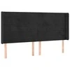 Galvūgalis su LED, juodos spalvos, 163x16x118/128cm, aksomas