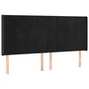 Galvūgalis su LED, juodos spalvos, 163x16x118/128cm, aksomas