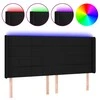 Galvūgalis su LED, juodos spalvos, 163x16x118/128cm, audinys