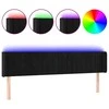 Galvūgalis su LED, juodos spalvos, 163x16x78/88cm, aksomas
