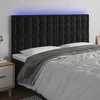 Galvūgalis su LED, juodos spalvos, 180x5x118/128cm, aksomas