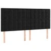 Galvūgalis su LED, juodos spalvos, 180x5x118/128cm, aksomas