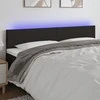 Galvūgalis su LED, juodos spalvos, 180x5x78/88cm, audinys