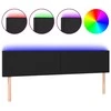 Galvūgalis su LED, juodos spalvos, 180x5x78/88cm, dirbtinė oda