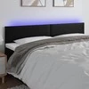 Galvūgalis su LED, juodos spalvos, 180x5x78/88cm, dirbtinė oda