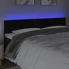 Galvūgalis su LED, juodos spalvos, 180x5x78/88cm, aksomas