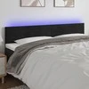 Galvūgalis su LED, juodos spalvos, 180x5x78/88cm, aksomas
