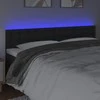 Galvūgalis su LED, juodos spalvos, 180x5x78/88cm, dirbtinė oda
