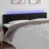 Galvūgalis su LED, juodos spalvos, 180x5x78/88cm, dirbtinė oda