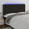 Galvūgalis su LED, juodos spalvos, 180x7x118/128cm, audinys