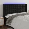 Galvūgalis su LED, juodos spalvos, 183x16x118/128 cm