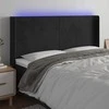 Galvūgalis su LED, juodos spalvos, 183x16x118/128cm, aksomas