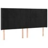 Galvūgalis su LED, juodos spalvos, 183x16x118/128cm, aksomas
