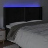 Galvūgalis su LED, juodos spalvos, 183x16x118/128cm, aksomas