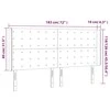 Galvūgalis su LED, juodos spalvos, 183x16x118/128cm, aksomas