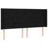 Galvūgalis su LED, juodos spalvos, 183x16x118/128cm, audinys