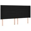 Galvūgalis su LED, juodos spalvos, 183x16x118/128cm, audinys
