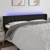 Galvūgalis su LED, juodos spalvos, 183x16x78/88cm, audinys