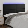 Galvūgalis su LED, juodos spalvos, 200x5x118/128 cm