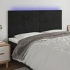 Galvūgalis su LED, juodos spalvos, 200x5x118/128cm, aksomas