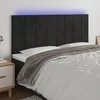 Galvūgalis su LED, juodos spalvos, 200x5x118/128cm, aksomas