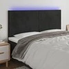 Galvūgalis su LED, juodos spalvos, 200x5x118/128cm, aksomas