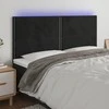 Galvūgalis su LED, juodos spalvos, 200x5x118/128cm, aksomas