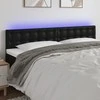 Galvūgalis su LED, juodos spalvos, 200x5x78/88cm, dirbtinė oda