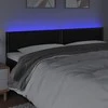 Galvūgalis su LED, juodos spalvos, 200x5x78/88cm, dirbtinė oda
