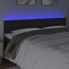 Galvūgalis su LED, juodos spalvos, 200x5x78/88cm, dirbtinė oda