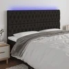 Galvūgalis su LED, juodos spalvos, 200x7x118/128cm, audinys