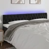 Galvūgalis su LED, juodos spalvos, 200x7x78/88cm, aksomas