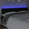 Galvūgalis su LED, juodos spalvos, 200x7x78/88cm, aksomas