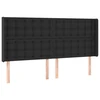 Galvūgalis su LED, juodos spalvos, 203x16x118/128 cm