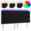 Galvūgalis su LED, juodos spalvos, 203x16x118/128cm, aksomas