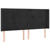 Galvūgalis su LED, juodos spalvos, 203x16x118/128cm, aksomas
