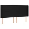 Galvūgalis su LED, juodos spalvos, 203x16x118/128cm, audinys
