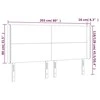 Galvūgalis su LED, juodos spalvos, 203x16x118/128cm, audinys