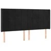 Galvūgalis su LED, juodos spalvos, 203x16x118/128cm, aksomas